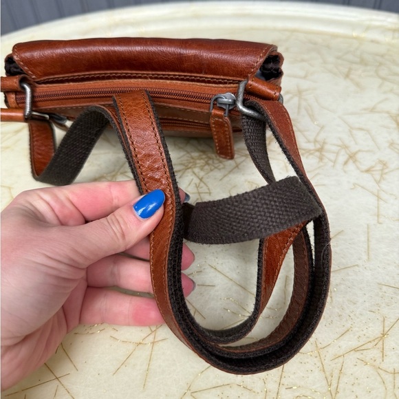 Jack Georges Leather Mini Crossbody Bag, Honey Brown - Picture 8 of 14